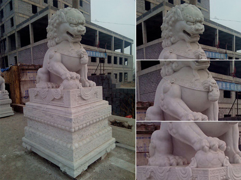 待安裝的漢白玉石雕獅子[編號111]