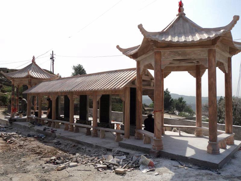 旅游景點晚霞紅石涼亭[編號026]