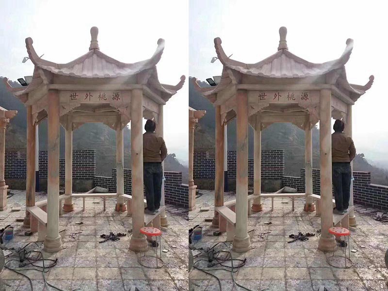 山頂晚霞紅石涼亭[編號023]