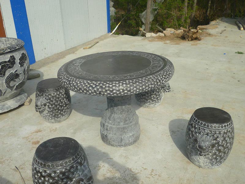 青石龍凳石桌[編號075]