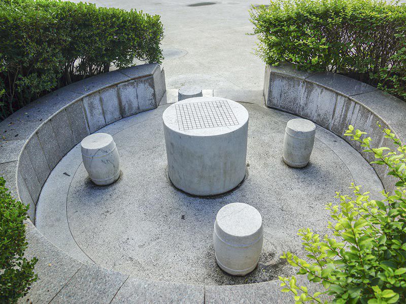 圓柱棋盤石桌[編號073]