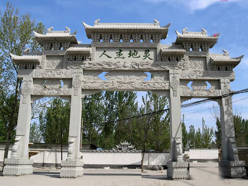 花崗巖三門七樓石牌坊制作[編號429]