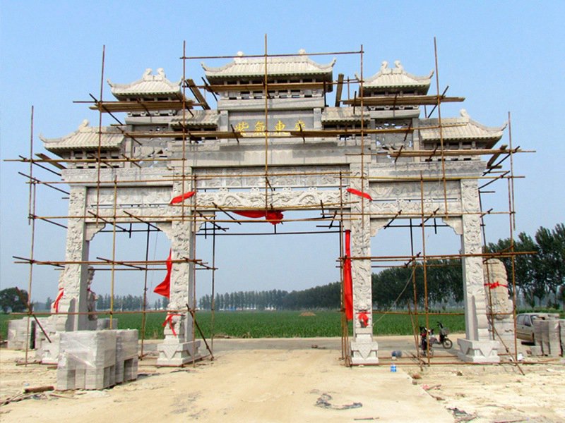 村口石門樓安裝