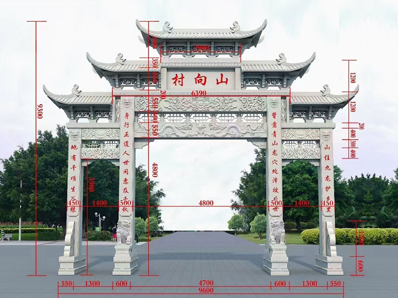 農(nóng)村石頭牌坊怎么設(shè)計(jì)好