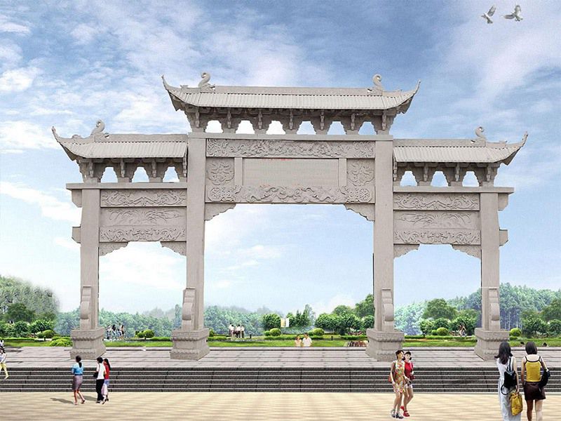 花崗巖三門三樓石牌樓價格